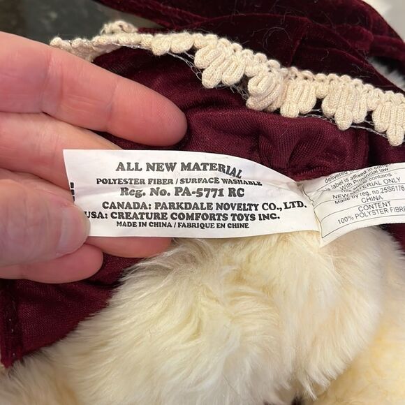 Creature Comforts Fancy Lady’s Collection teddy bear with Burgundy dress & hat. - Picture 8 of 8